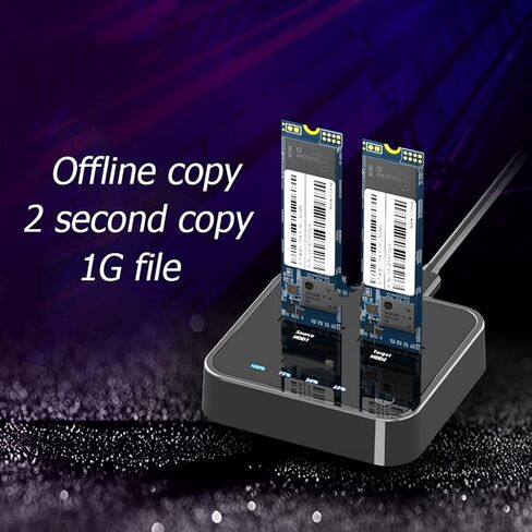 محطة إرساء القرص الصلب الخارجي USB 3.1 من النوع C إلى M.2 Dual Bay مع استنساخ غير متصل لـ M2 SSD يدعم حامل HDD سعة 2 تيرابايت (اللون: K3016P) in Saudi Arabia