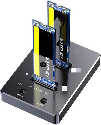 محطة إرساء محرك الأقراص الصلبة من النوع C إلى USB 3.0 M.2 SATA NGFF SSD ومحول استنساخ خارجي غير متصل بخليج مزدوج in Saudi Arabia