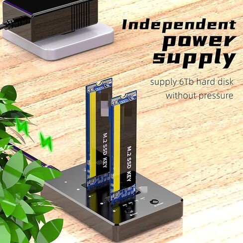 محطة إرساء محرك الأقراص الصلبة من النوع C إلى USB 3.0 M.2 SATA NGFF SSD ومحول استنساخ خارجي غير متصل بخليج مزدوج in Saudi Arabia