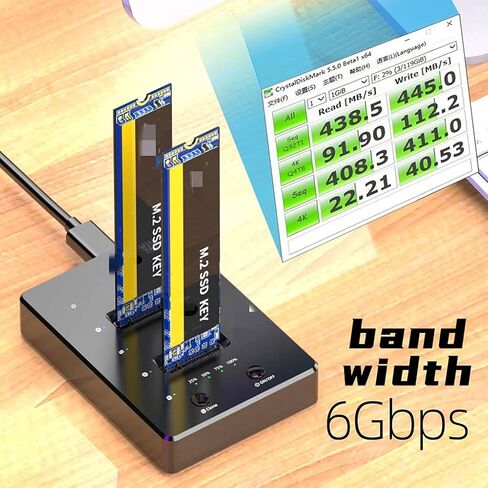 محطة إرساء محرك الأقراص الصلبة من النوع C إلى USB 3.0 M.2 SATA NGFF SSD ومحول استنساخ خارجي غير متصل بخليج مزدوج in Saudi Arabia
