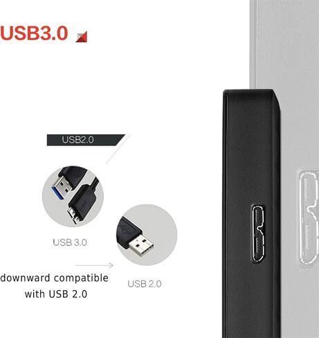 قرص محرك الأقراص الصلبة الموسع 1 تيرابايت 2 تيرابايت 4 تيرابايت USB3.0 قرص صلب خارجي محمول 2.5 بوصة (اللون: أسود الحجم: 1 تيرابايت) in Saudi Arabia