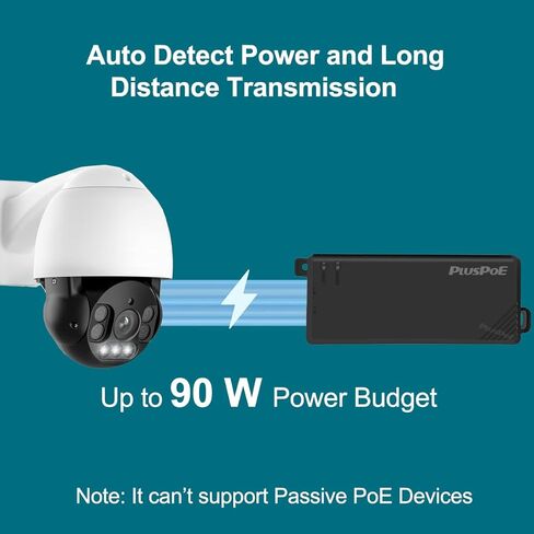 حاقن Gigabit PoE++، حاقن POE++ عالي الطاقة 90 وات/60 وات، محول POE 30 وات، محول POE 15.4 وات، متوافق مع IEEE802.3bt/802.3at/802.3af، 10/100/1000 ميجابت في الثانية، حتى 100 متر (328 قدمًا) in Saudi Arabia