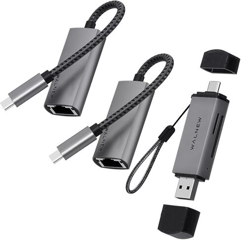 WALNEW USB-C to Ethernet Adapter 2 Packs& SD Card Reader Bundle in Saudi Arabia