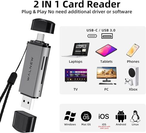 WALNEW USB-C to Ethernet Adapter 2 Packs& SD Card Reader Bundle in Saudi Arabia