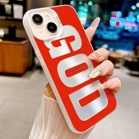 "GOD HAS A Plan for You حافظة هاتف لهاتف iPhone 15، حافظة بسيطة بتصميم جمالي مطبوع عليها حروف أنيقة، غطاء ناعم من مادة TPU نحيف مقاوم للصدمات للفتيات والنساء والرجال - أبيض وأحمر in Saudi Arabia