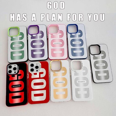 "GOD HAS A Plan for You حافظة هاتف لهاتف iPhone 15، حافظة بسيطة بتصميم جمالي مطبوع عليها حروف أنيقة، غطاء ناعم من مادة TPU نحيف مقاوم للصدمات للفتيات والنساء والرجال - أبيض وأحمر in Saudi Arabia