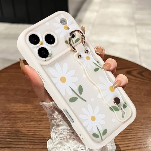 حافظة MOWIME متوافقة مع هاتف iPhone 17 Pro Max مع حزام الإصبع، [محدث] غطاء مسند قابل للتعديل لسوار المعصم للنساء والفتيات، حافظة واقية من السيليكون المقاوم للصدمات بطبعة الفهد، مقاس 6.9 بوصة، بني in Kuwait