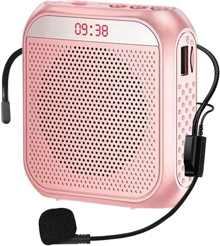 Portable Voice Amplifier for Teachers, Rechargeable Personal Amplifier Mic PA System Headset Microphone with Speaker for Teachers, Training, Meeting, Tour Guide, Yoga, Classroom (White) in Kuwait