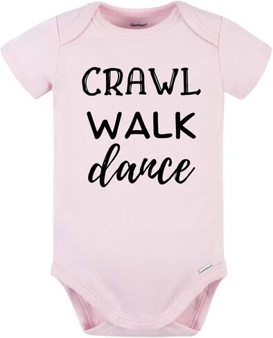 Crawl Walk Dance Baby Bodysuit, Newborn Outfit, Baby Clothes, Gift for Children in Saudi Arabia