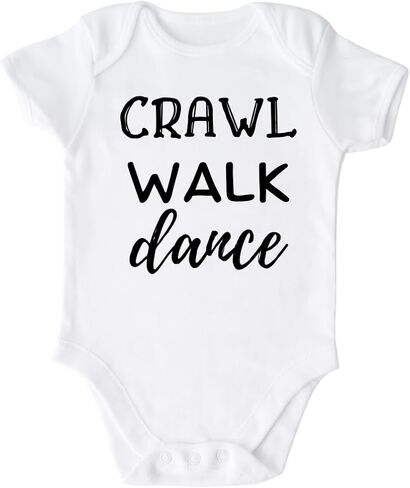 Crawl Walk Dance Baby Bodysuit, Newborn Outfit, Baby Clothes, Gift for Children in Saudi Arabia