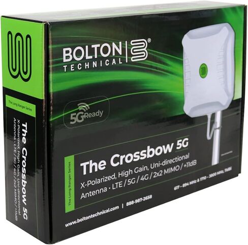 Bolton Technical Crossbow 5G Hotspot Directional X-Polarised 2X2 MIMO Antenna, High Gain, 617-3800 MHz, 11 dBi gain; Compatible with All Carrier (Xpol N-Female Termination) in Saudi Arabia