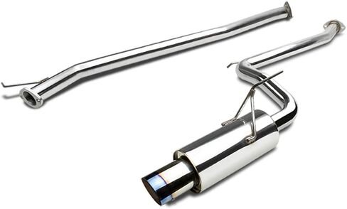 Auto Dynasty 4 inches Round Muffler Tip Catback Exhaust System Compatible with 2003-2006 Honda Accord Coupe 2.4L 2DR, Stainless Steel in Saudi Arabia