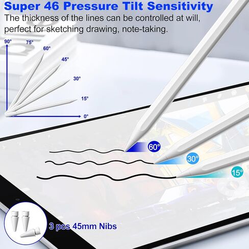 Stylus Pen for iPad 2025-2018, USB-C Charging iPad Pencil, i-Pad Pen with Tilt Sensitivity Stylus for i-Pad A16/11/10/9/8/7/6/, Mini 6/5, Air M3/M2 11"/13"/5th/4th/3th, Pro M4 in Kuwait