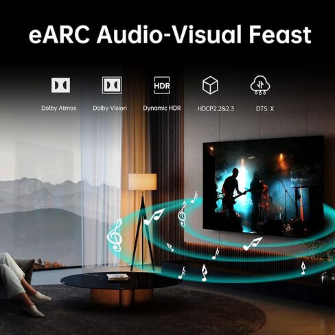 كابل الألياف البصرية 8K HDMI 2.1 48 جيجابت في الثانية 33 قدم، كابل HDMI فائق السرعة، 8K@60 هرتز 4K@120 هرتز ديناميكي HDR HDCP 2.2&2.3 سلك HDMI eARC متوافق مع PS5/Xbox/Apple TV/LG/Samsung/Blu-ray in Kuwait