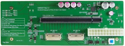Micro SATA Cables Oculink 8i Dual Port to PCIe x16 Gen4 Slot Adapter - High-Speed PCIe Slot Adapter for Enhanced Storage Connectivity in Saudi Arabia