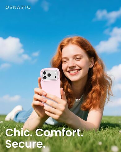 ORNARTO for iPhone 17 Pro Max Case for Women Girls– Cute Wave Edge | Camera Control Button | Shockproof Liquid Silicone Phone Case for iPhone 17 Pro Max 6.9", Chalk Pink in Saudi Arabia