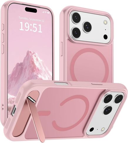 حافظة SUPFINE المغناطيسية لهاتف iPhone 17 Pro Max (مسند مدمج غير مرئي) (متوافقة مع MagSafe) (حماية من السقوط من الدرجة العسكرية) غطاء هاتف شفاف غير لامع مقاوم للصدمات، أزرق داكن in Kuwait