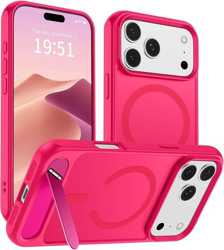 حافظة SUPFINE المغناطيسية لهاتف iPhone 17 Pro Max (مسند مدمج غير مرئي) (متوافقة مع MagSafe) (حماية من السقوط من الدرجة العسكرية) غطاء هاتف شفاف غير لامع مقاوم للصدمات، أزرق داكن in Kuwait