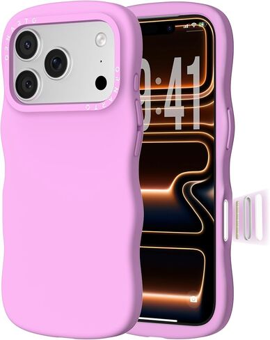 ORNARTO for iPhone 17 Pro Max Case for Women Girls– Cute Wave Edge | Camera Control Button | Shockproof Liquid Silicone Phone Case for iPhone 17 Pro Max 6.9", Chalk Pink in Saudi Arabia