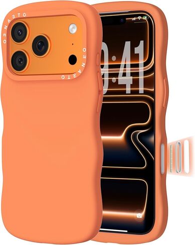 ORNARTO for iPhone 17 Pro Max Case for Women Girls– Cute Wave Edge | Camera Control Button | Shockproof Liquid Silicone Phone Case for iPhone 17 Pro Max 6.9", Chalk Pink in Saudi Arabia
