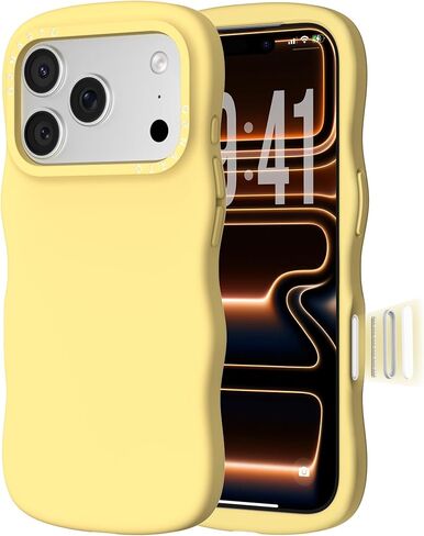 ORNARTO for iPhone 17 Pro Max Case for Women Girls– Cute Wave Edge | Camera Control Button | Shockproof Liquid Silicone Phone Case for iPhone 17 Pro Max 6.9", Chalk Pink in Saudi Arabia