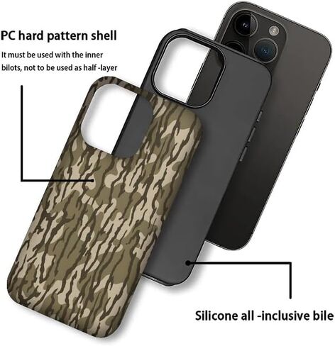 Case Compatible with iPhone 14 for iPhone 13,Camo Camouflage Phone Case Hybrid 2-Layer Hard Shell,Shockproof Soft for Girl Women Boy Men in Kuwait