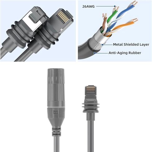 Cable Adapter SPX Plug to RJ45 Adapters for V3 Rectangular Satellite, 1200Mbps Rate, IP68 (Single One) (2M) in Saudi Arabia