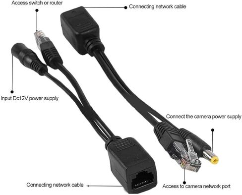 زوج واحد من حاقن PoE السلبي ومجموعة مقسم PoE مع موصل تيار مستمر 5.5 × 2.1 مم RJ45 الطاقة عبر الإيثرنت in Kuwait