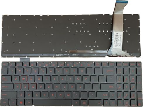 استبدال الكمبيوتر المحمول تخطيط الولايات المتحدة لوحة المفاتيح الخلفية الحمراء ل ASUS GL552 GL552J GL552V GL552VL GL552VW GL552VX GL552JX ROG GL752 GL752V G771 ZX50 9Z.N8BBU.SOS TEC48 9Z.N8BBU.S0C 0KNB0-662GSK00 in Saudi Arabia