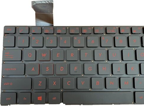 استبدال الكمبيوتر المحمول تخطيط الولايات المتحدة لوحة المفاتيح الخلفية الحمراء ل ASUS GL552 GL552J GL552V GL552VL GL552VW GL552VX GL552JX ROG GL752 GL752V G771 ZX50 9Z.N8BBU.SOS TEC48 9Z.N8BBU.S0C 0KNB0-662GSK00 in Saudi Arabia