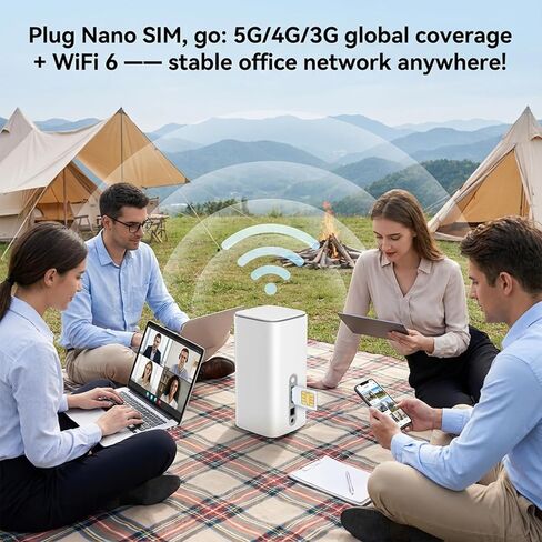 جهاز توجيه Denash 5G CPE مع فتحة لبطاقة SIM، جهاز توجيه خلوي محمول ثنائي النطاق، موجه NSA WiFi 6 5G مودم خلوي ثنائي النطاق للمنزل والمكتب والإنترنت اللاسلكي الداخلي in Saudi Arabia