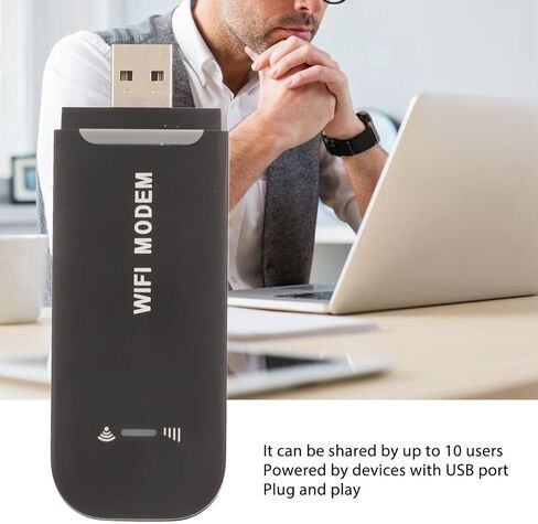 Yctze 4G Router, LTE Hotspot USB Modem, Plug & Play, Stable Connection, Supports Up to 10 Users, Compatible with Phone, PC & Micro SIM Card in Saudi Arabia