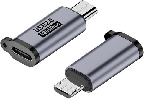2 قطعة محول أنثى من النوع C إلى Micro USpB ذكر 5 فولت 2 أمبير من النوع C أنثى إلى محول Micro USpB/Mini USBB بسرعة 480 ميجابت في الثانية للهاتف/الكمبيوتر اللوحي/الكمبيوتر لاستبدال OEM جديد 2026 عالي لمكونات إلكترونية موثوقة in Kuwait