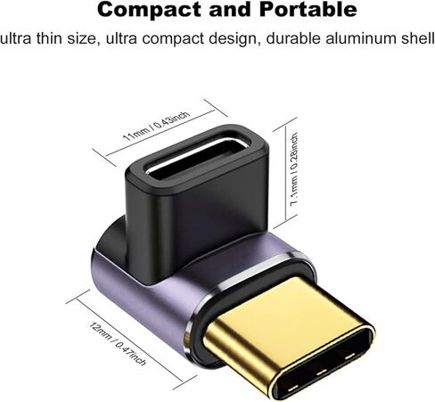 USB C Male to Female Adapter 90 Degree PD 100W 40Gbps 8K Type C Male to Female Adapter in Saudi Arabia