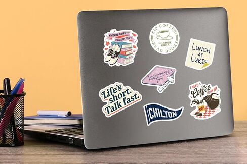 مجموعة متنوعة من ملصقات الفينيل الفاخرة الكبيرة من Gilmore Girls Iconic 50ct - كمبيوتر محمول، زجاجة مياه، سجل القصاصات، جهاز لوحي، داخلي/خارجي in Kuwait