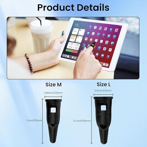 قلم لمس لشاشة اللمس، قلم لمس من السيليكون عالي الدقة والحساسية، قلم ذو سعة لأجهزة iPad/iPhone/Android والهواتف اللوحية وجميع شاشات اللمس، كبير (للبالغين) (2.1 * 0.9 بوصة) in Saudi Arabia