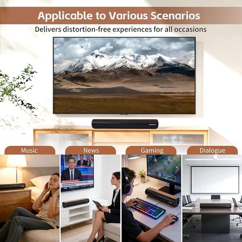 Sound Bar for Smart TV,50W Soundbar with Bluetooth/ARC/Optical/AUX Connect, Auto Volume Boost in Saudi Arabia
