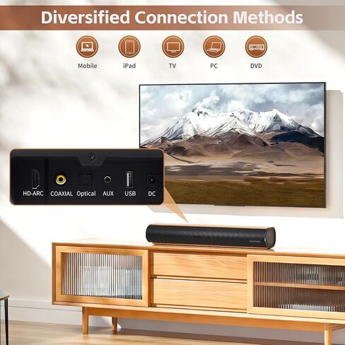 Sound Bar for Smart TV,50W Soundbar with Bluetooth/ARC/Optical/AUX Connect, Auto Volume Boost in Saudi Arabia