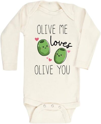 Olive Me Loves Olive You Cute Baby Bodysuit Shirt Custom Clothes Unisex Baby Gift for Mom Newborn in Saudi Arabia
