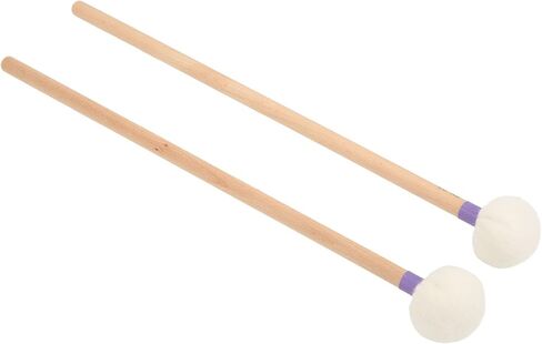 2Pcs Drum Mallet Felt Head Wooden Handle Set Kit for Easy Percussion (紫色) in Saudi Arabia
