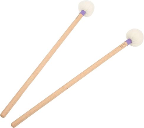 2Pcs Drum Mallet Felt Head Wooden Handle Set Kit for Easy Percussion (紫色) in Saudi Arabia