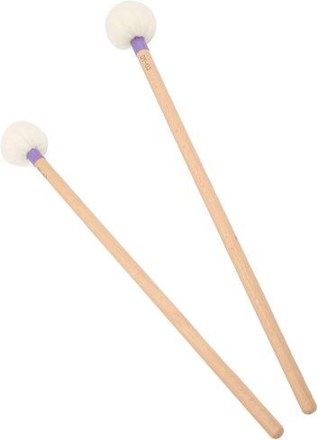 2Pcs Drum Mallet Felt Head Wooden Handle Set Kit for Easy Percussion (紫色) in Saudi Arabia