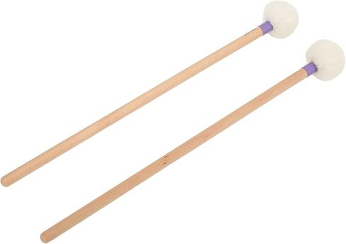 2Pcs Drum Mallet Felt Head Wooden Handle Set Kit for Easy Percussion (紫色) in Saudi Arabia