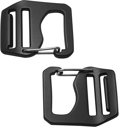 4PCS Adjustable Webbing G Shaped Buckles with Spring Loaded Gate Aluminum Alloy Inner Diameter 0.79in 2 Pcs for Left and 2 Pcs for Right Suitable for Backpacks Tactical Belts Black in Saudi Arabia