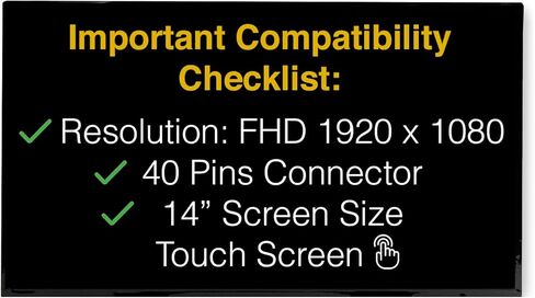 شاشة لمس بديلة لجهاز Lenovo 14E CHROMEBOOK GEN 2 40 Pins FHD 1920x1080 شاشة LCD LED غير لامعة مع أدوات وشريط in Kuwait