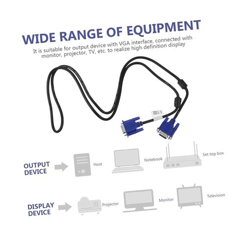 2pcs Vga to Vga Cable Monitor Cord Extension Cable for Computer Projector in Saudi Arabia