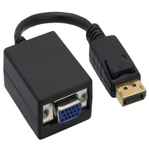 كابل محول Displayport ذكر إلى VGA أنثى مقاس 6.5 بوصة مزود بمزالج - أسود in Kuwait