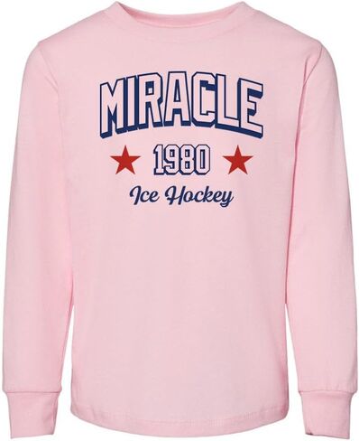 تي شيرت TeesAndTankYou Miracle USA 1980 للأطفال الصغار بأكمام طويلة in Saudi Arabia