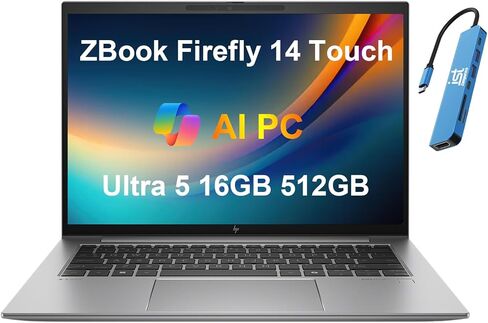 محطة عمل محمولة HP ZBook Firefly G11 (شاشة لمس FHD+ مقاس 14 بوصة، Intel 14-Core Ultra 5 125H، 64 جيجابايت DDR5، 2 تيرابايت SSD) بإضاءة خلفية، بصمة الإصبع، كاميرا ويب IR 5 ميجابكسل، 2 x Thunderbolt 4، IST Hub، Win 11 Pro، كمبيوتر AI in Kuwait