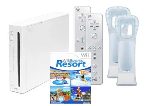 Wii Console System with Wii Sports Resort Game, Wii Fit Game, Balance Board, and 2 MotionPlus Attachments (Renewed) in Saudi Arabia